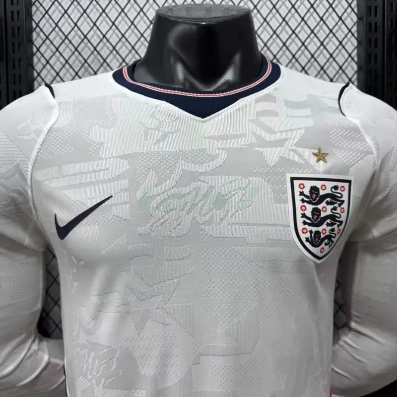 Camiseta Inglaterra 1ª Equipación Mundial 2026 ML Blanco (EDICIÓN JUGADOR)