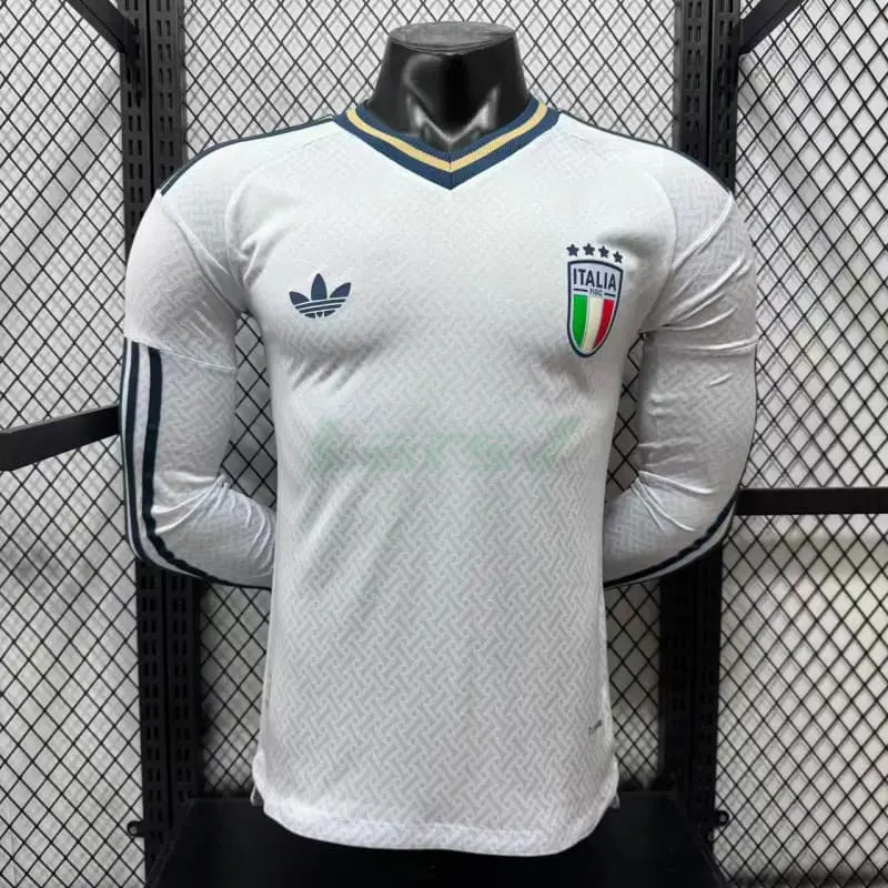 Camiseta Italia 2ª Equipación Mundial 2026 ML Blanco (EDICIÓN JUGADOR)