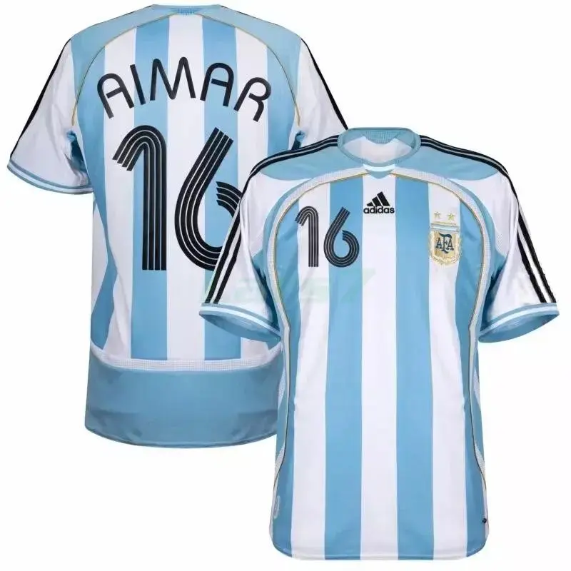 Camiseta Aimar 16 Argentina 1ª Equipación Retro 2006 Azul/Blanco