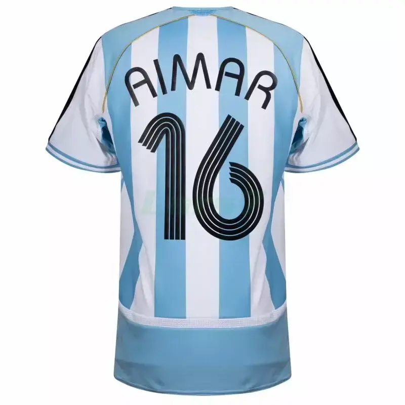 Camiseta Aimar 16 Argentina 1ª Equipación Retro 2006 Azul/Blanco