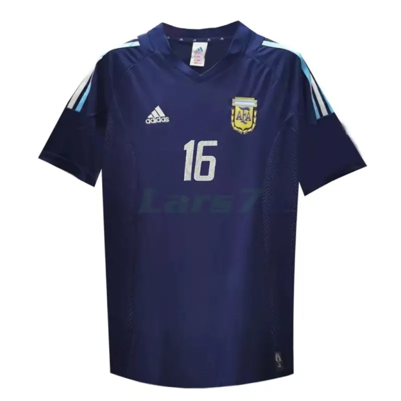 Camiseta Aimar 16 Argentina 2ª Equipación Retro 2002 Azul Marino