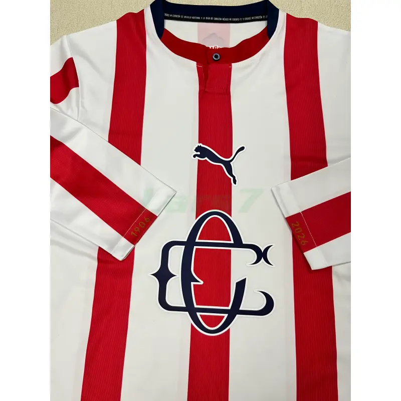 Camiseta Chivas 120 Aniversario Edición 2026/2027 ML Rojo/Blanco