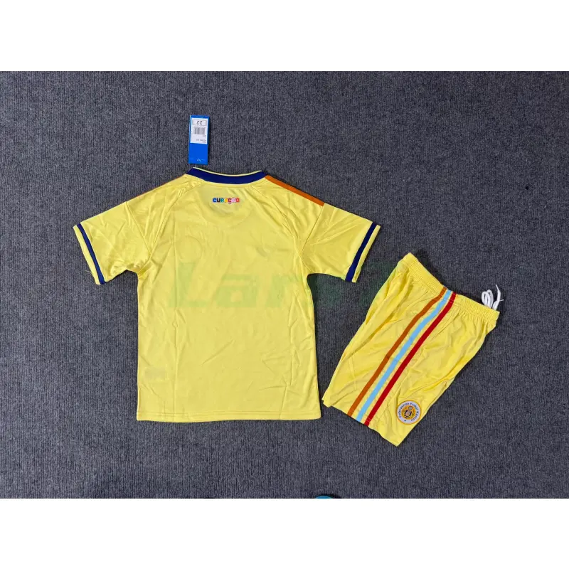 Camiseta Curacao 2ª Equipación Mundial 2026 Amarillo Claro Niño Kit