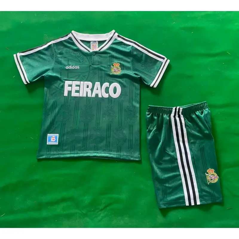 Camiseta Deportivo de La Coruña 2ª Equipación Retro 1999/2000 Verde Niño Kit