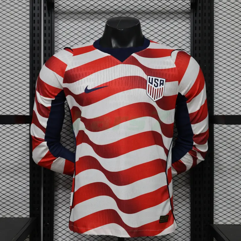 Camiseta EE.UU 1ª Equipación Mundial 2026 ML Rojo/Blanco (EDICIÓN JUGADOR)