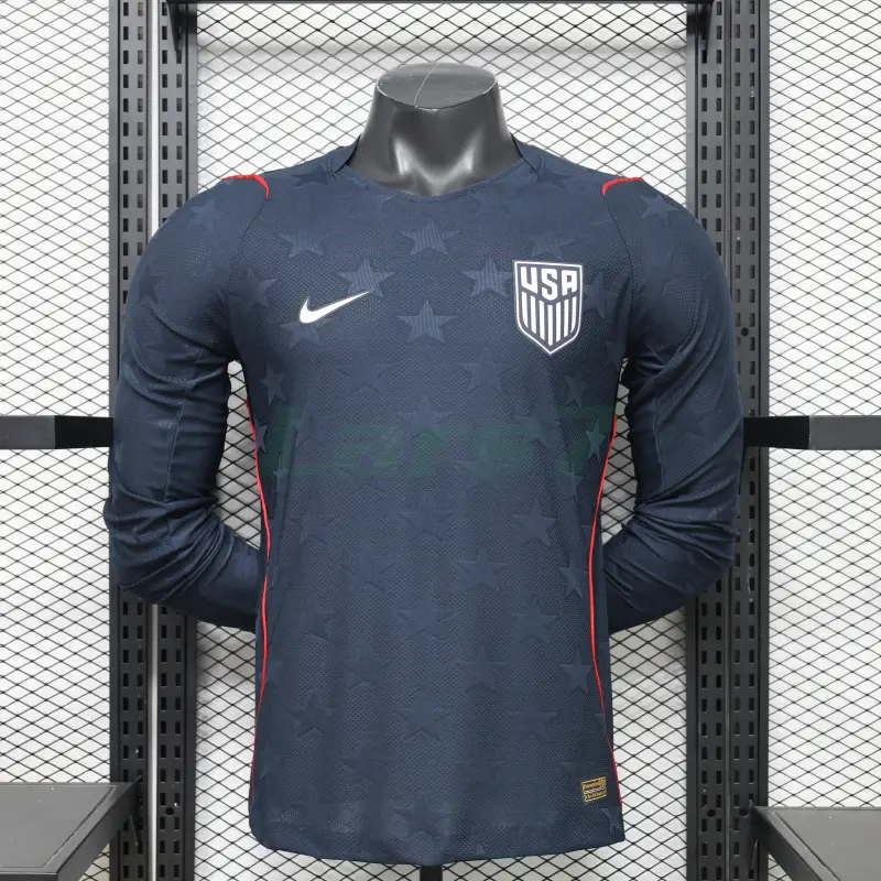 Camiseta EE.UU 2ª Equipación Mundial 2026 ML Negro Obsidiana (EDICIÓN JUGADOR)