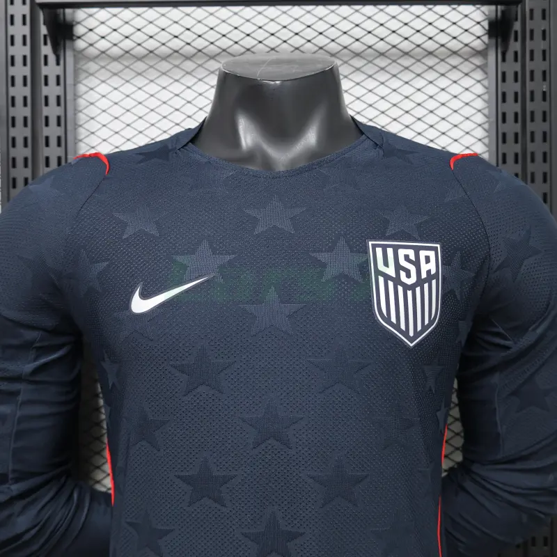 Camiseta EE.UU 2ª Equipación Mundial 2026 ML Negro Obsidiana (EDICIÓN JUGADOR)
