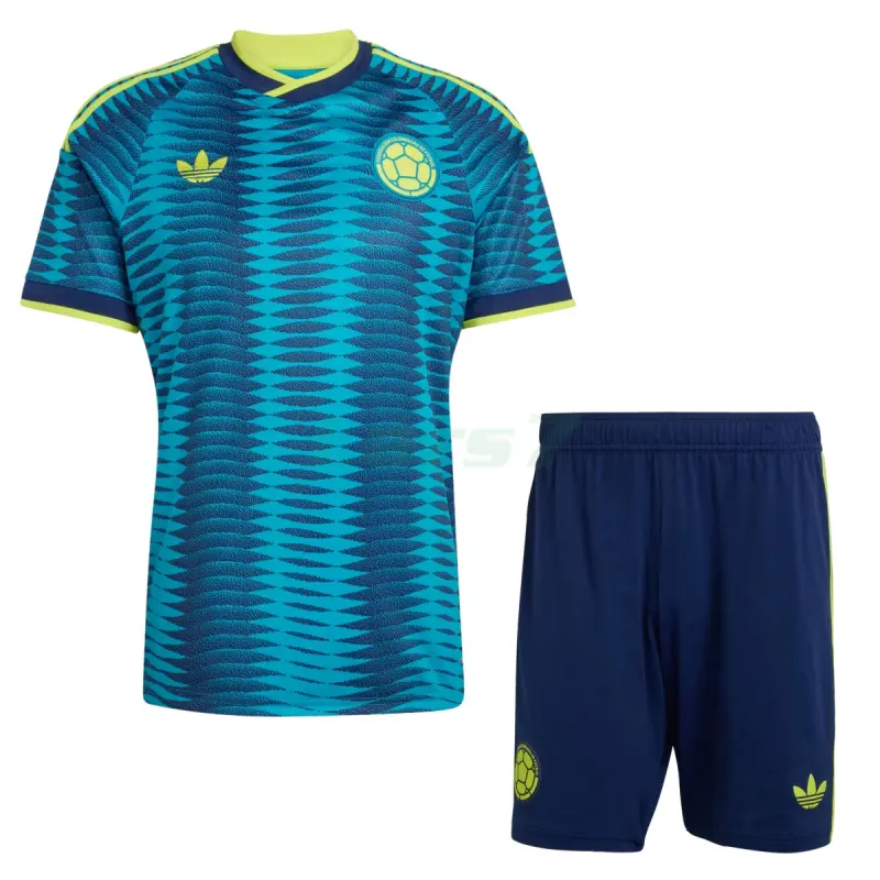 Camiseta Colombia 2ª Equipación Mundial 2026 Azul Niño Kit