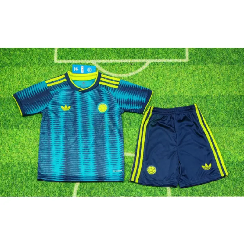 Camiseta Colombia 2ª Equipación Mundial 2026 Azul Niño Kit