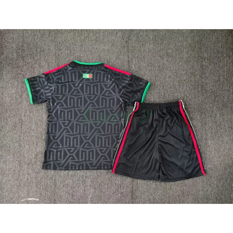 Camiseta México 3ª Equipación Mundial 2026 Negro Niño Kit
