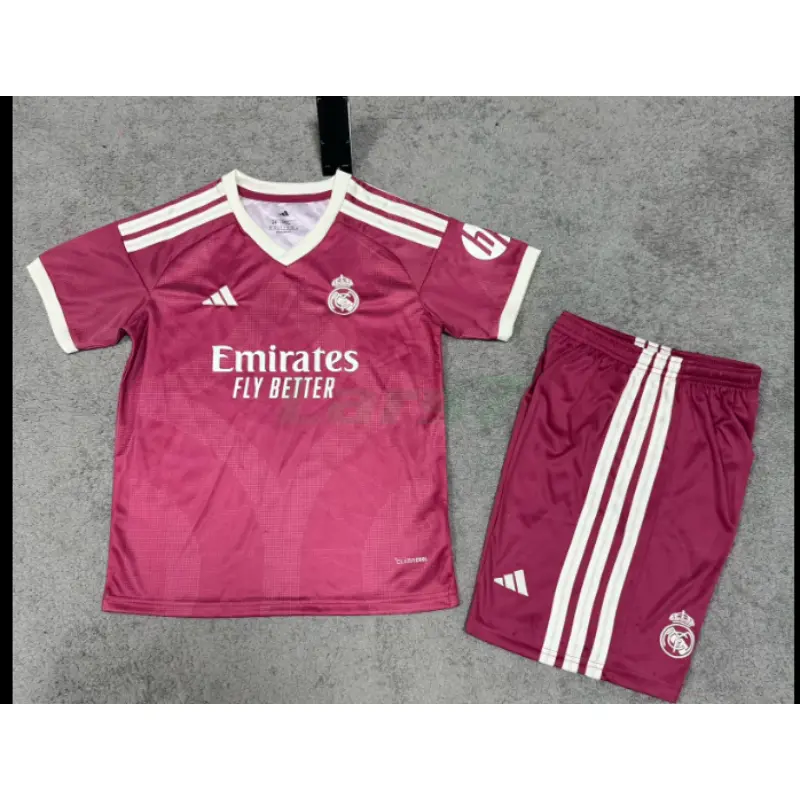 Camiseta Real Madrid 2026/2027 Rojo Niño Kit con Parche HP