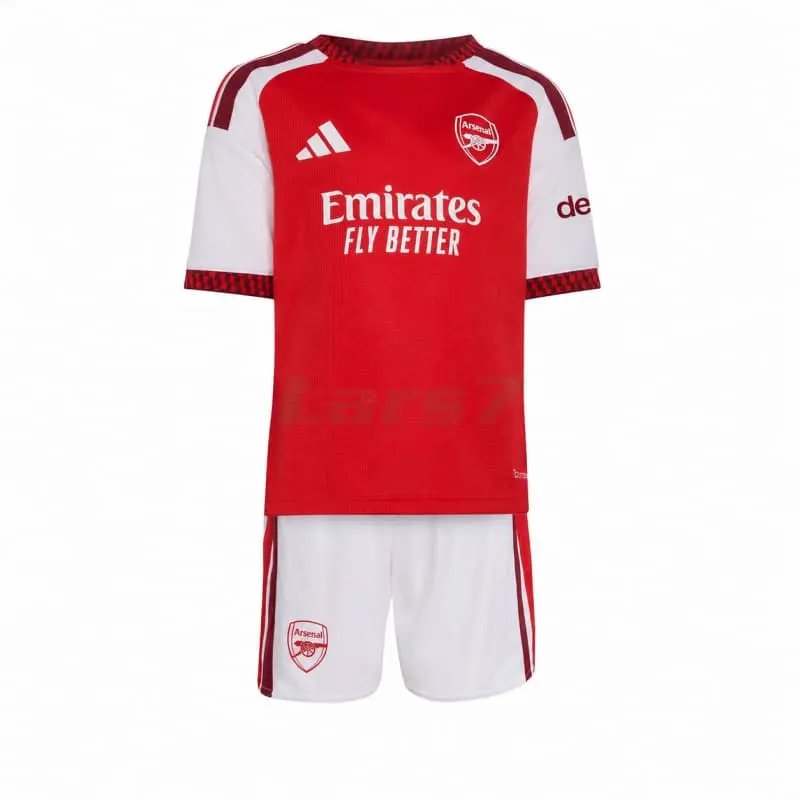 Camiseta Arsenal 1ª Equipación 2026/2027 Rojo/Blanco Niño Kit