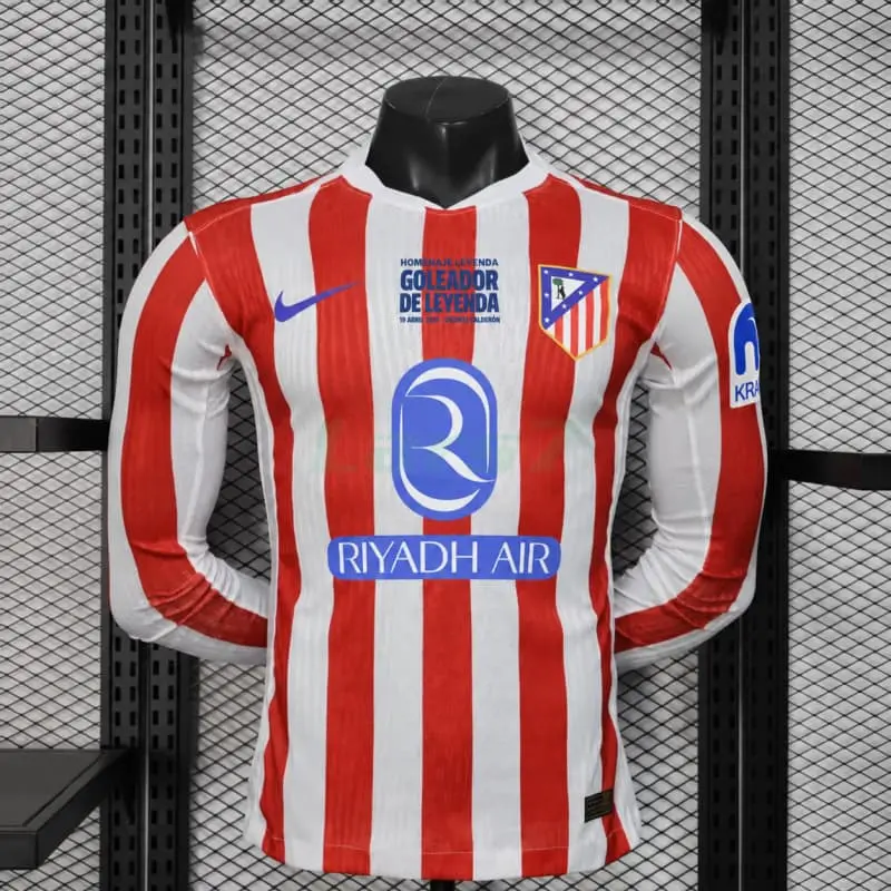 Camiseta Atlético de Madrid 1ª Equipación 2025/2026 ML Blanco/Rojo (EDICIÓN JUGADOR)
