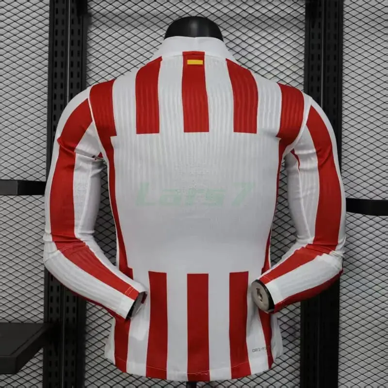 Camiseta Atlético de Madrid 1ª Equipación 2025/2026 ML Blanco/Rojo (EDICIÓN JUGADOR)