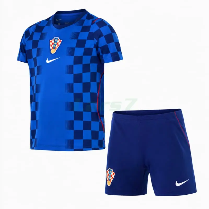 Camiseta Croacia 2ª Equipación Mundial 2026 Azul Niño Kit