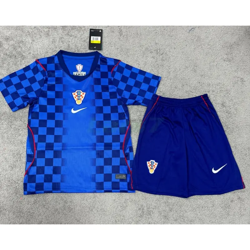 Camiseta Croacia 2ª Equipación Mundial 2026 Azul Niño Kit