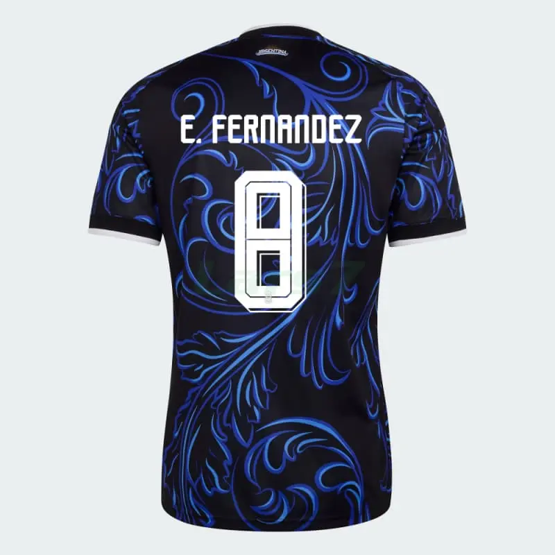 Camiseta E.Fernández 8 Argentina 2ª Equipación Mundial 2026 Azul con FIFA2022