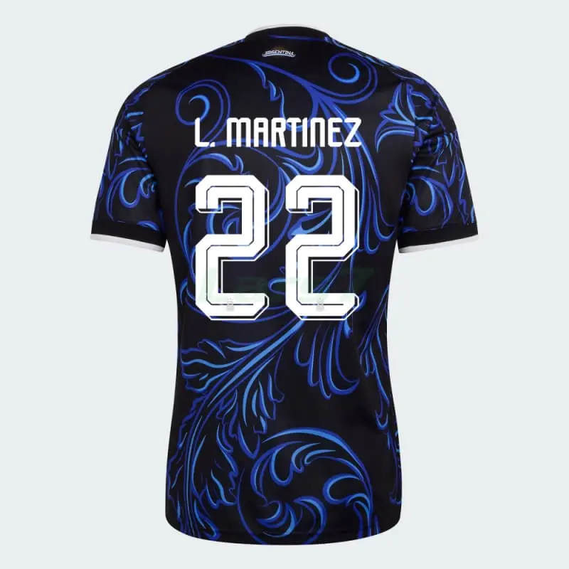 Camiseta L.Martínez 22 Argentina 2ª Equipación Mundial 2026 Azul con FIFA2022