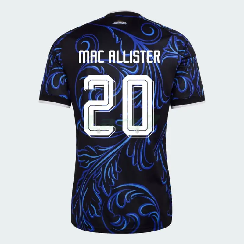 Camiseta Mac Allister 20 Argentina 2ª Equipación Mundial 2026 Azul con FIFA2022