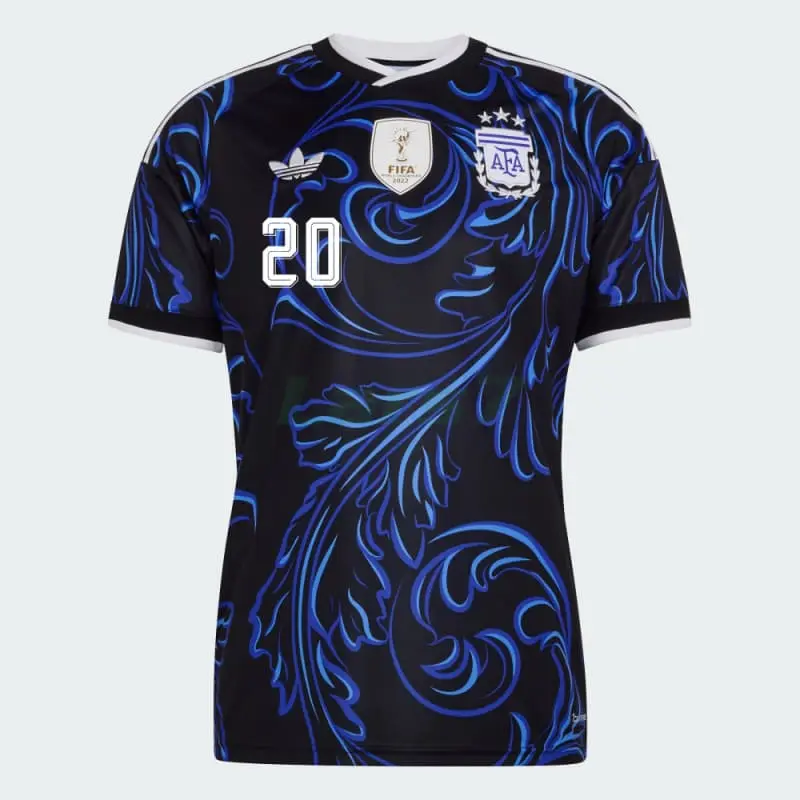 Camiseta Mac Allister 20 Argentina 2ª Equipación Mundial 2026 Azul con FIFA2022