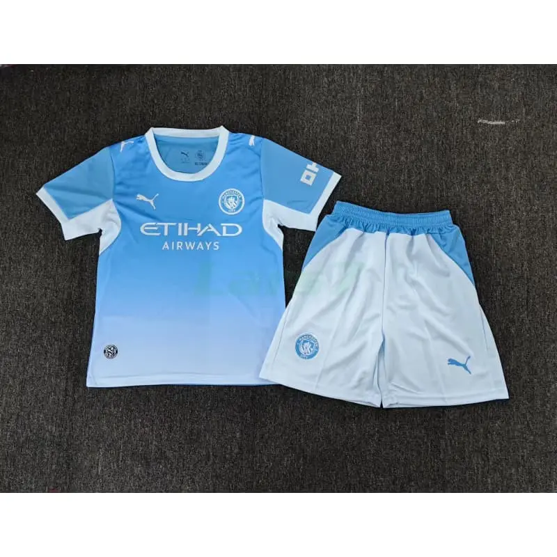 Camiseta Manchester City 1ª Equipación 2026/2027 Azul/Blanco Niño Kit