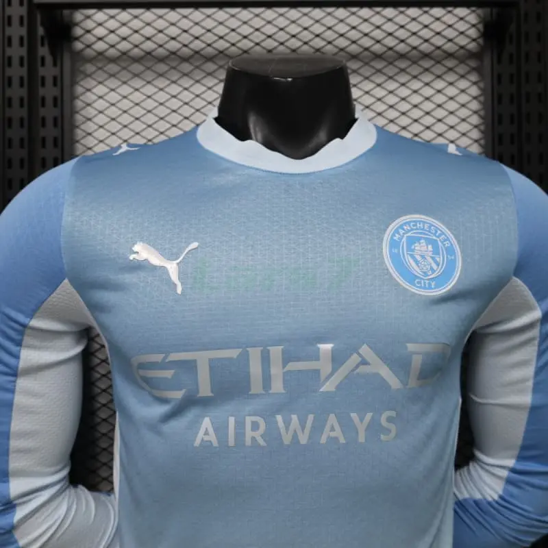 Camiseta Manchester City 1ª Equipación 2026/2027 ML Azul/Blanco (EDICIÓN JUGADOR)