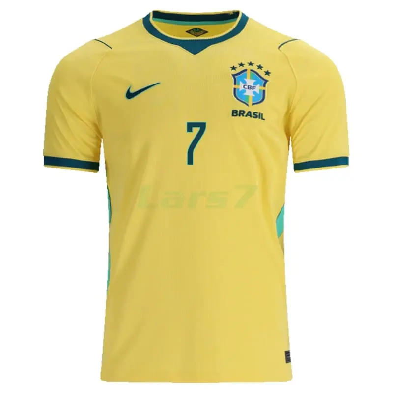 Camiseta VINI JR. 7 Brasil 1ª Equipación Mundial 2026 Amarillo
