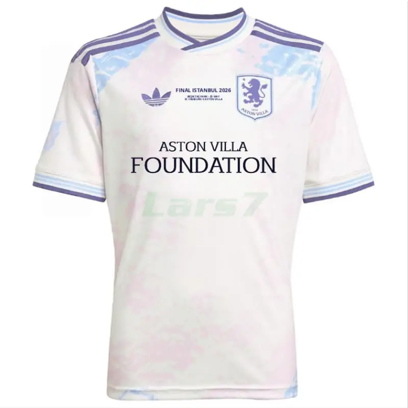 Camiseta Aston Villa 3ª Equipación 2025/2026 Blanco Roto Europa League Final
