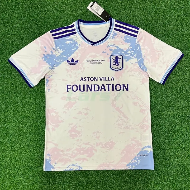Camiseta Aston Villa 3ª Equipación 2025/2026 Blanco Roto Europa League Final