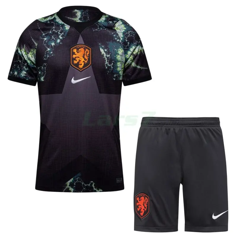 Camiseta de Portero Holanda Mundial 2026 Negro Niño Kit