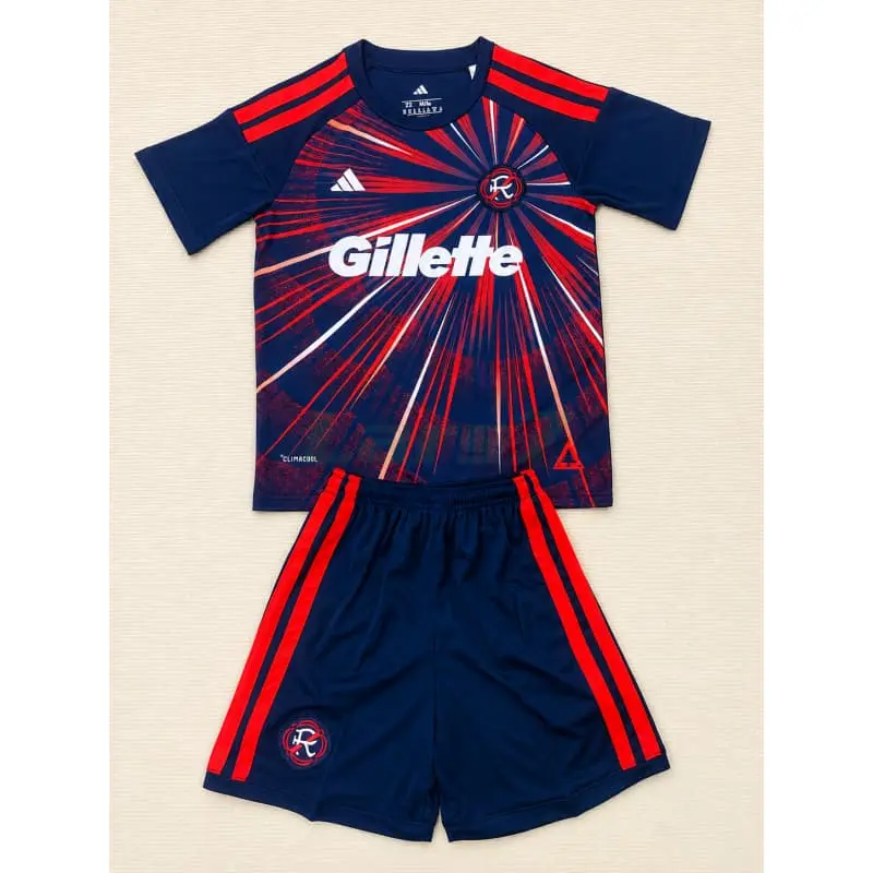 Camiseta Nueva Inglaterra Revolución 1ª Equipación 2026/2027 Azul Marino/Rojo Niño Kit