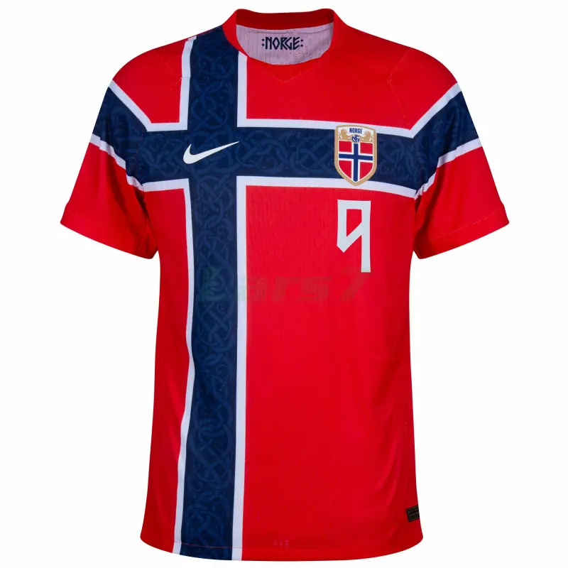 Camiseta BRAUT HAALAND 9 Noruega 1ª Equipación Mundial 2026 Rojo/Azul