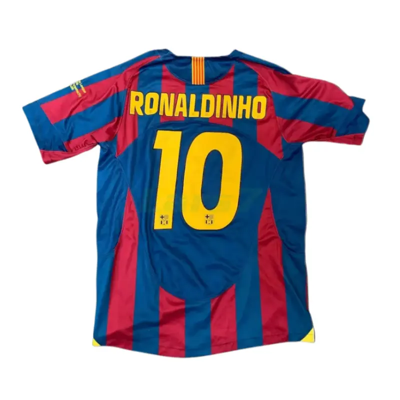 Camiseta RONALDINHO 10 Barcelona 1ª Equipación Retro 2005/2006 Rojo/Azul