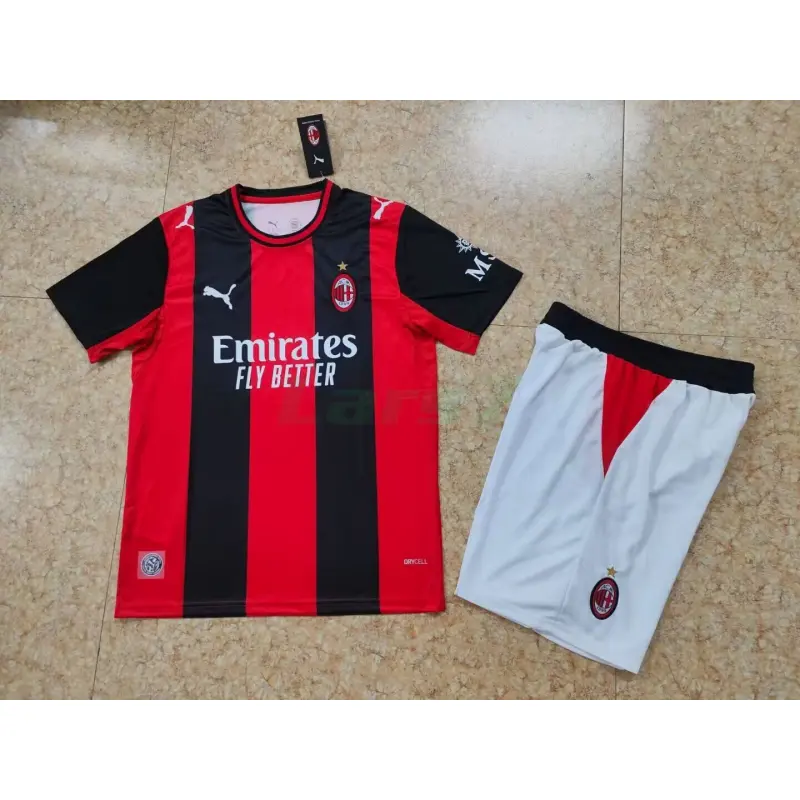 Camiseta AC Milan 1ª Equipación 2026/2027 Rojo/Negro Niño Kit