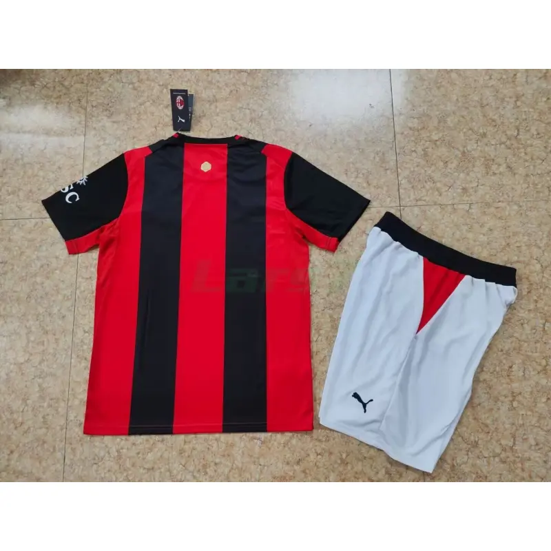 Camiseta AC Milan 1ª Equipación 2026/2027 Rojo/Negro Niño Kit