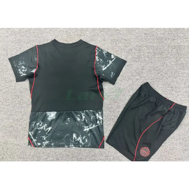 Camiseta Canada 2ª Equipación Mundial 2026 Negro Niño Kit