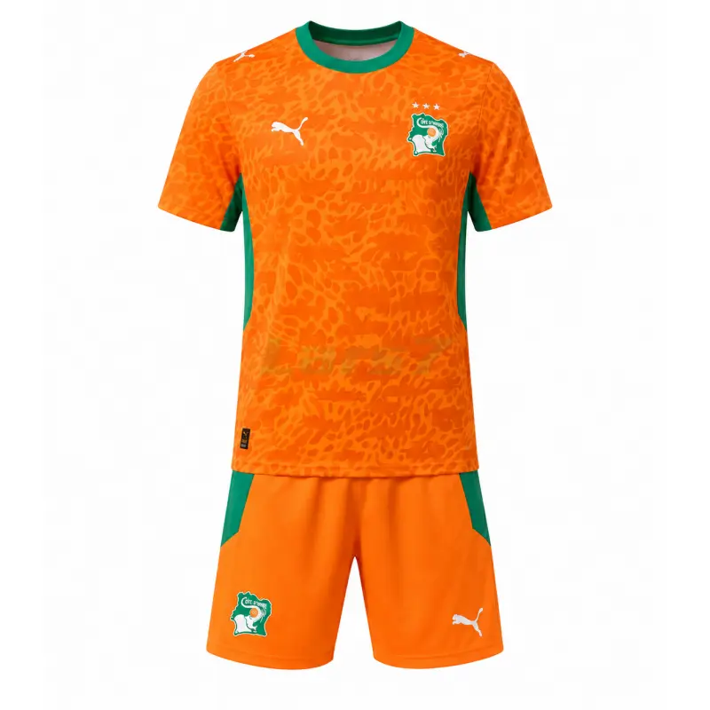 Camiseta Costa de Marfil 1ª Equipación Mundial 2026 Naranja Niño Kit