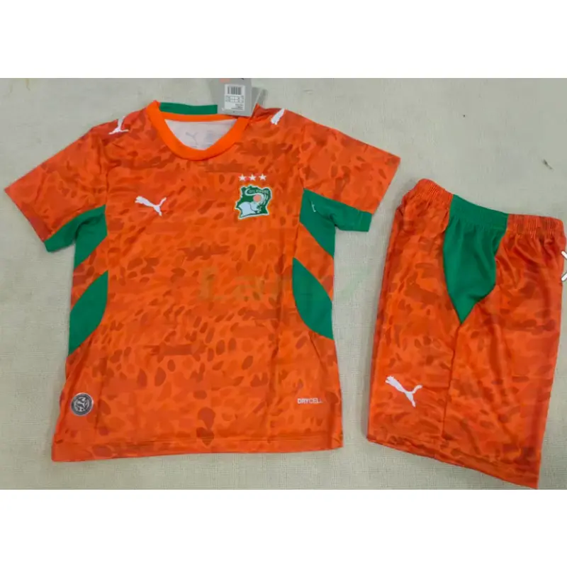Camiseta Costa de Marfil 1ª Equipación Mundial 2026 Naranja Niño Kit