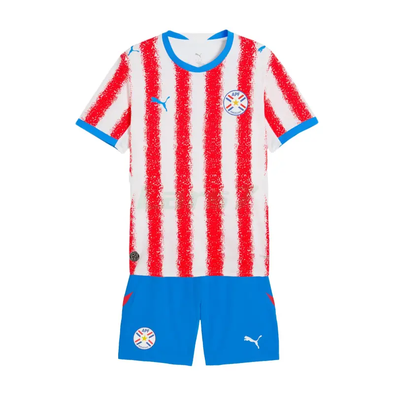 Camiseta Paraguay 1ª Equipación Mundial 2026 Rojo/Blanco Niño Kit