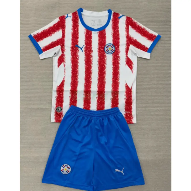 Camiseta Paraguay 1ª Equipación Mundial 2026 Rojo/Blanco Niño Kit