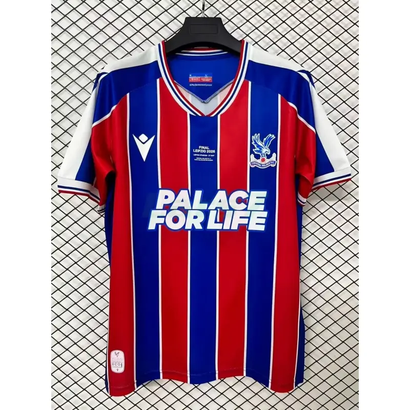 Camiseta Crystal Palace FC 1ª Equipación 2025/2026 Rojo/Azul Final UEFA Conference League