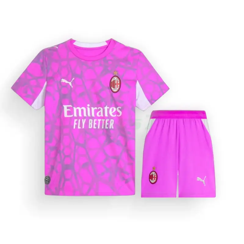 Camiseta de Portero AC Milan 2ª Equipación 2026/2027 Rosa Niño Kit