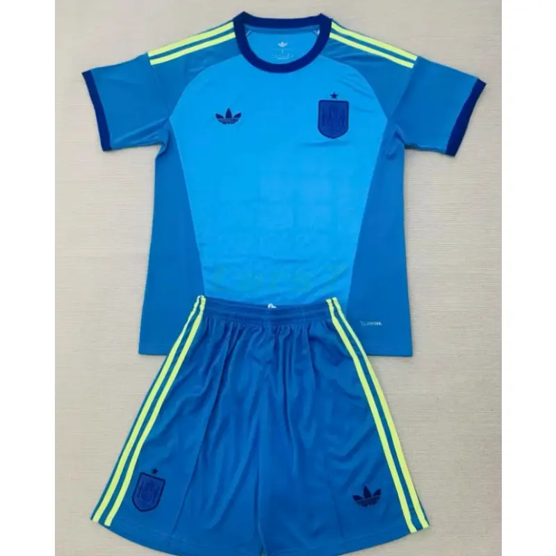 Camiseta de Portero España Mundial 2026 Azul Niño Kit