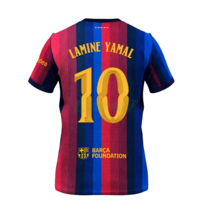 Camiseta Lamine Yamal 10 Barcelona 1ª Equipación 2026/2027 Rojo/Azul UCL