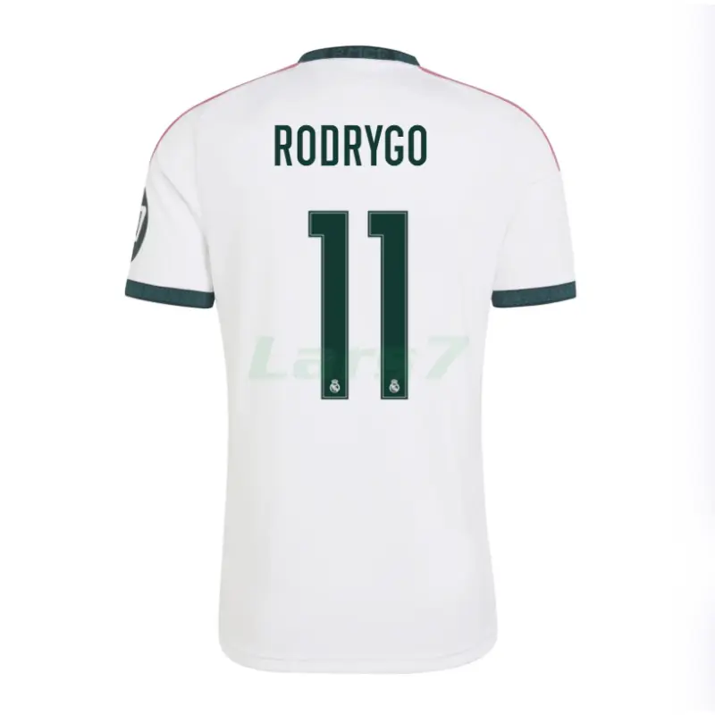 Camiseta RODRYGO 11 Real Madrid 1ª Equipación 2026/2027 Blanco con Parche HP