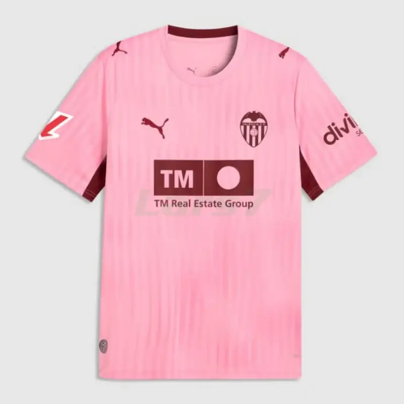 Camiseta Valencia 3ª Equipación 2026/2027 Rosa con Parche La Liga