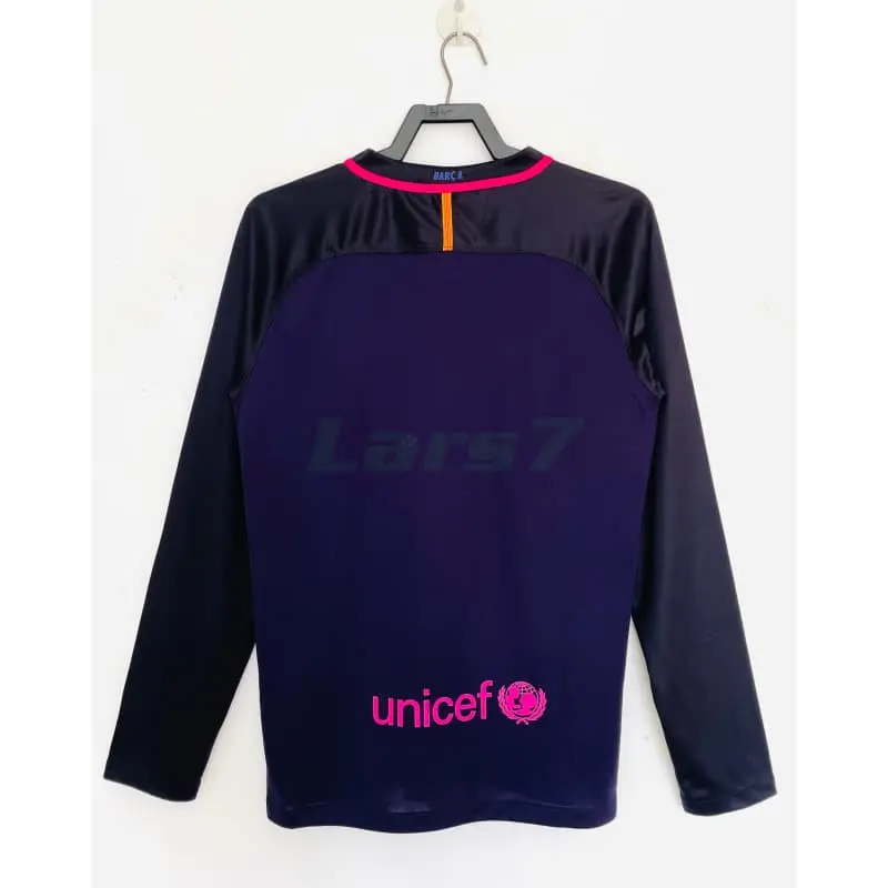 Camiseta Barcelona 2ª Equipación Retro 2016/2017 ML Azul Marino