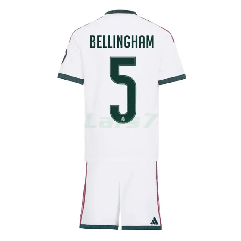 Camiseta BELLINGHAM 5 Real Madrid 1ª Equipación 2026/2027 Blanco Niño Kit con Parche HP