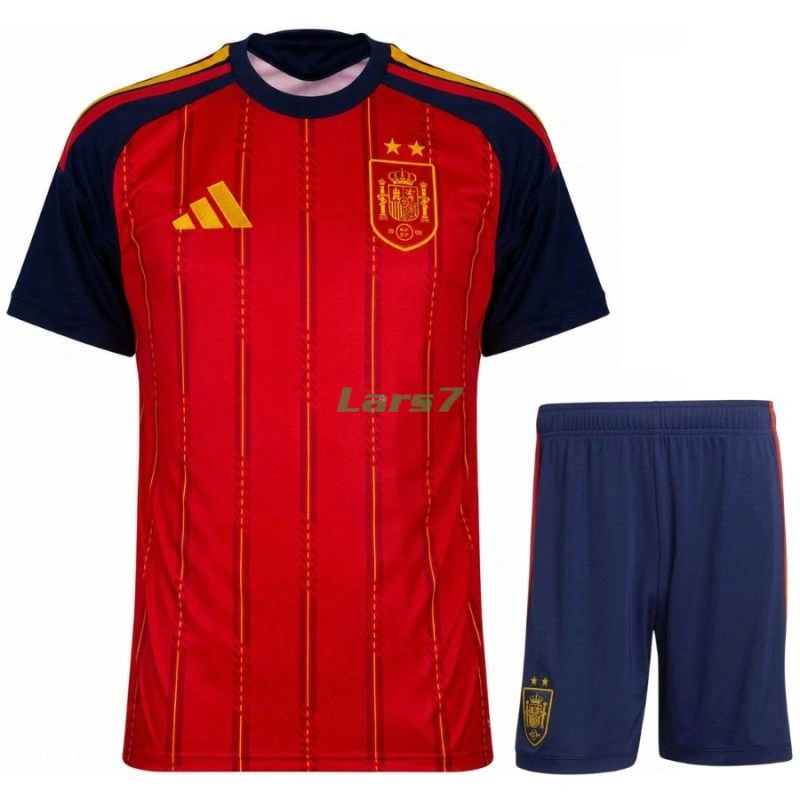 Camiseta España 1ª Equipación Mundial 2026 Rojo/Azul Niño Kit 2 Estrellas