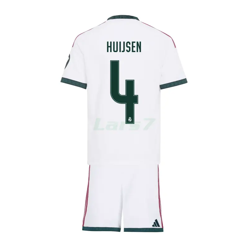 Camiseta HUIJSEN 4 Real Madrid 1ª Equipación 2026/2027 Blanco Niño Kit con Parche HP